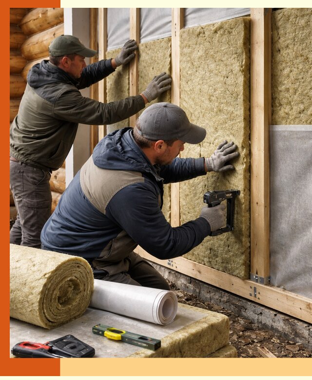 Утепление бревенчатого дома под ключ в Кизилюрте