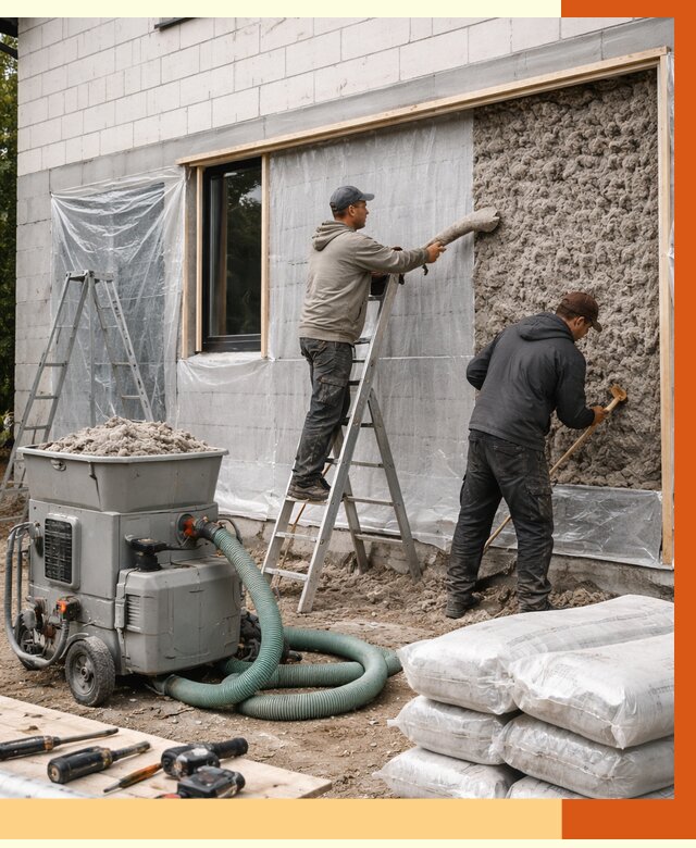 Утепление дома из газобетона эковатой в Кизилюрте от 4647 руб./м2 | ТепломастерКзт